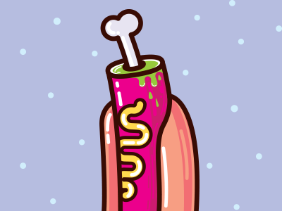 hot-D art design food hot dog illustration