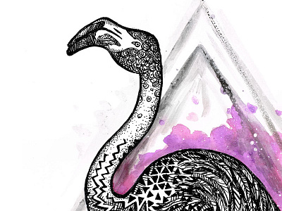Flamingo animal aquarel detail drawing eesteren fineliner flamingo illustration ink manouk pattern sketch van