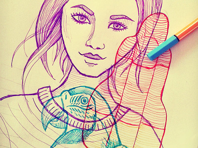 Girl sketch drawing eesteren girl icecream illustration manouk parrot pen sketch stabilo van