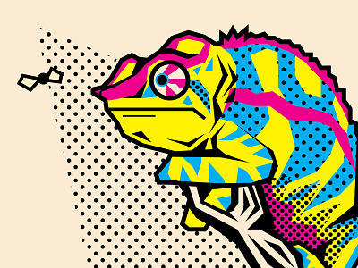 CMYK Chameleon art cartoon chameleon cmyk drawing eesteren illustration manouk van