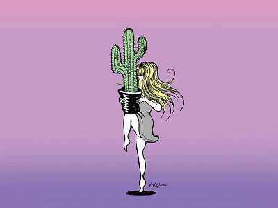 Cactus Girl cactus fineliner girl illustration