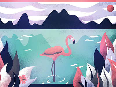 Flamingo Paradise flamingo illustration illustrator manouk van eesteren paradise