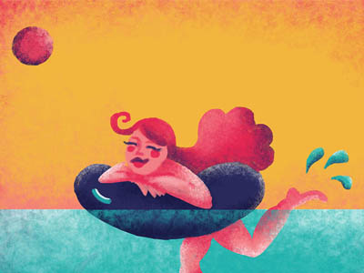 Just keep swimming eesteren girl illustration manouk pool swimming van