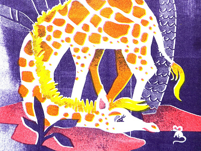 Giraffe & mouse risoprint