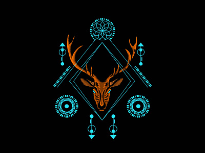 Magic Deer adobe illustrator alchemy animal animal logo apparel design circle deer design drawing esoteric flower geometic geometric illustration logo mystery sacramento sacred sacred geometry symbol