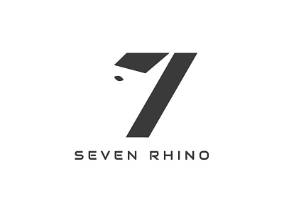 Seven Rhino animal animal logo animals branding cute animal design logo logodesign negativespace rhino rhino logo vector wildlife zoo
