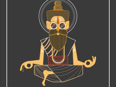 Monk baba guru illustraion meditative guru meditative guru monk sadhu