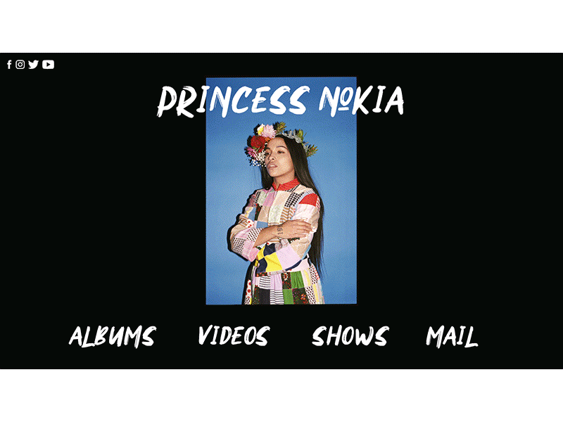 Princess Nokia Website adobe xd artist concept concept design indie music musician princess nokia rapper rock singer user interface web website