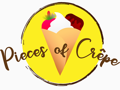 Pieces of Crêpe Logo adobe illustrator app branding branding bright chocolate crepe design dessert flat food fun illustration logo restaurant strawberry vector