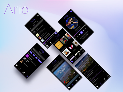 Aria Music App adobe xd app app branding branding entertainment fun music music app ui ui design ui ux design user interface