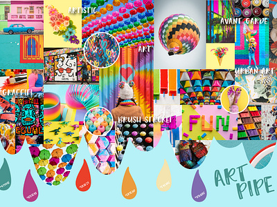 Mood Board Inspiration-Art Pipe childhood color color board colorful concept concept design concept development design fun art inspiration mood mood board