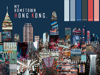 Mood Board Inspiration-My Hometown Hong Kong city color colorboard concept design development hometown hongkong ideas inspiration inspiring mood moodboard