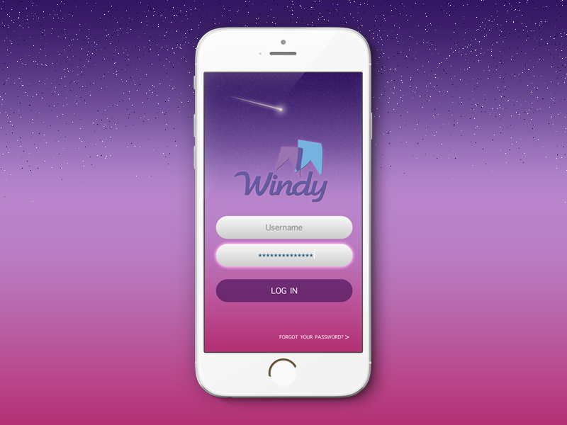 Windy App Log In Page Test By Dmitriy Sidorov On Dribbble