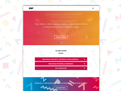 Design for ZAP! homepage design flat sunshine ui user interface ux we are zap web webdesign webpage