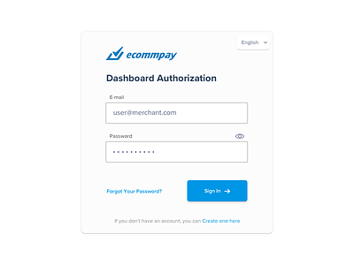 Dashboard Authorization Form authorization dashboard form ui ux