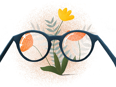 I can see clearly now the rain is gone digital drawing flowers glasses illustration illustrator