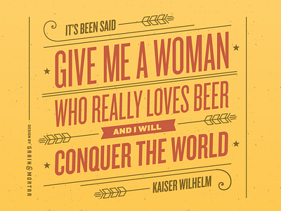 Give Me Beer barley beer quote retro type