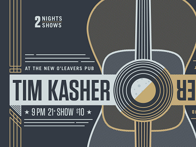 Tim Kasher Poster Close up for 1% Productions guitar moon playing card poster two sides