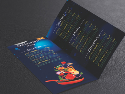Restaurant Menu brochure design design menu photoshop