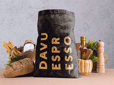 Davu Espresso - To-go Bag Packaging Design brand design brand designer branding branding and identity branding design coffeepackaging davuespresso minimal packagingdesign typography