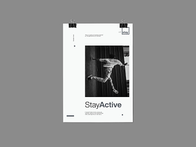 Stay Active - Minimal Poster Design design graphic design layout design layout exploration minimal poster poster a day poster design typography