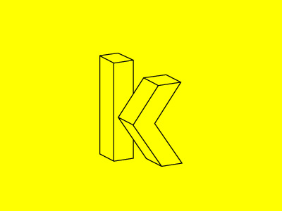 Personal Logo branding k letter logo yellow