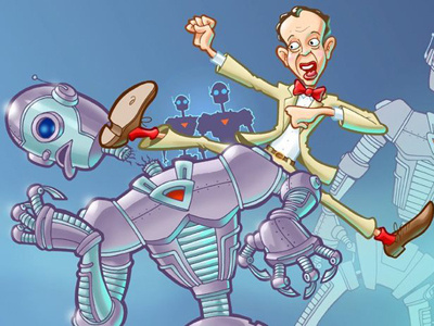 Don Knotts Kicks Bots! bruce lee fight robot