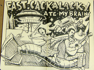 Moleskine Madness: East Cackalacky alien moleskine robot saucer sketchbook