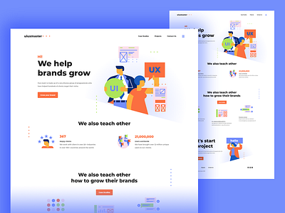 uxuimaster branding design flat illustration landing logo minimal page ui ux vector web webdesign website wireframes