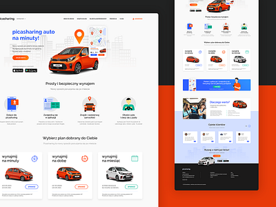 Picasharing - car for minute branding car car rent car sharing design drive driver icon kia logo picanto sharing ui ux vector website