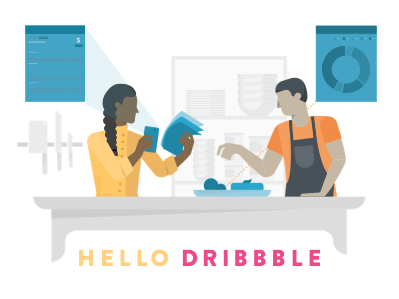 Hello Dribbble! animation app design hello illustration principle principleapp sas vector webapp