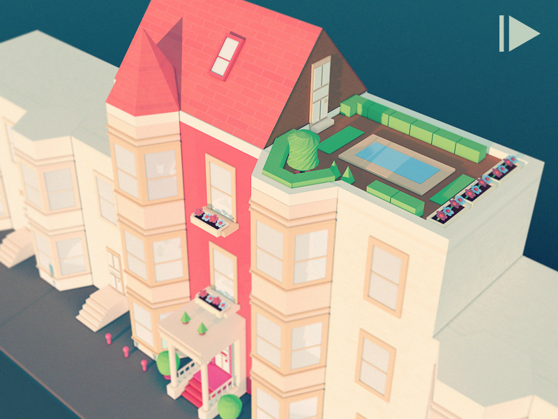 The Uplift Animation uplift animation low poly animation property building animation video cinema 4d isometric models