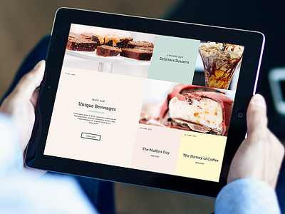 Coffee Shop Web Design + Blog Post grid layout ice cream parlor pastel rwd web design