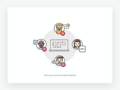 Onboarding illustrations (WiP) collaboration design feedback illustrations onboarding share stroke uxpin