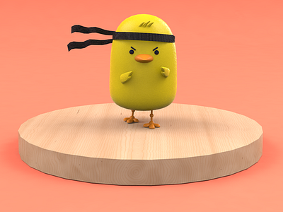 Ninja Chicken character characterdesign chick chicken cinema4d ninja