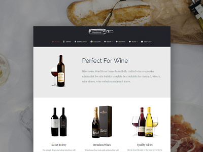 WineHouse WordPress Theme - Front Page bar design page builder plugins pub responsive site builder template theme vine vinepair vineyard web design web development web wine webdesign winery wordpress wordpress theme wube