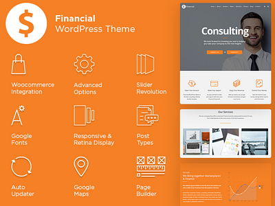 Financial WordPress Theme  - Website Builder Templates