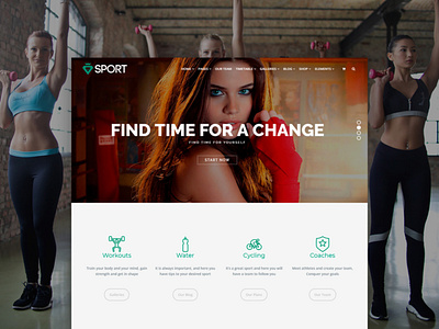 Sport WordPress Theme Home Page club design gym health health and fitness page builder plugins responsive site builder sport sport app sport logo team template theme web design web development wordpress wordpress development wordpress theme