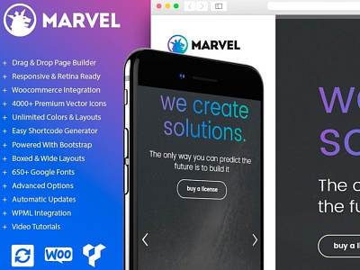 Marvel Vertical Menu WordPress Theme Features