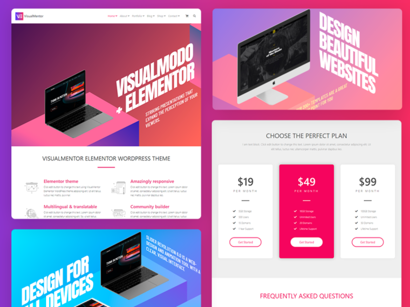 Visualmentor Wordpress Theme - Elementor Plugin By Visualmodo Wordpress 