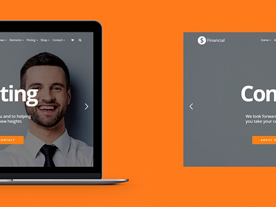 Financial WordPress Theme - Laptop View consulting design financial financial advisor financial app financial dashboard financial logo financial services page builder plugins responsive site builder template theme web design web development wordpress wordpress design wordpress development wordpress theme