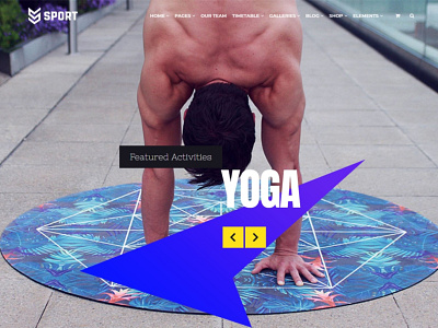 Sport WordPress Theme - Home Slider Yoga