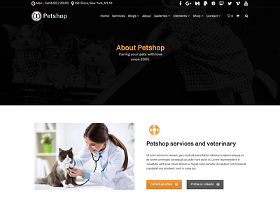 About Page - Petshop WordPress Theme