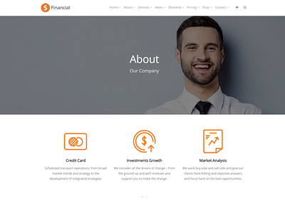 About Company Page - Financial WordPress Theme