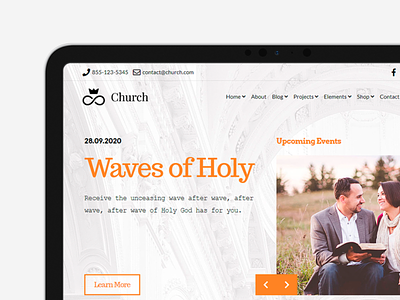 Church WordPress Theme - Tablet View