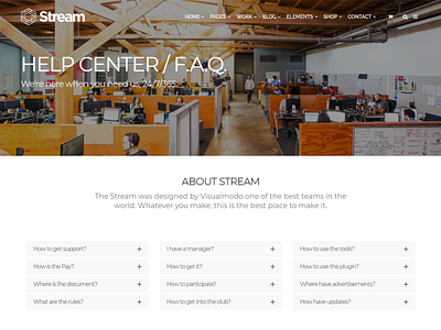 FAQ Help Center Page - Stream Anchor WordPress Theme