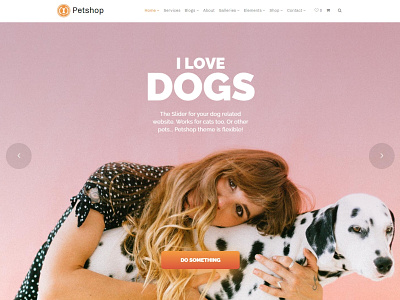 Petshop WordPress Theme - Home Page Slider Template