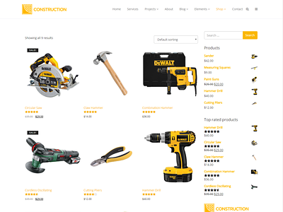 Construction WordPress Theme Product Front Page