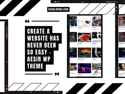 Create a Website Has Never Been So Easy - Aesir WP Theme 3d animation branding design graphic design illustration library logo motion graphics plugins pre built responsive site builder template templates theme ui web design website wordpress