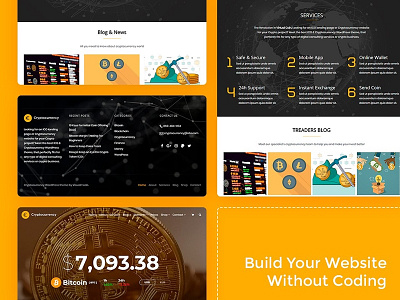 Cryptocurrency Wordpress Theme Presentation coin crypto cryptocurrency ico investments responsive site builder template theme wordpress